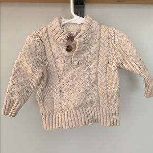 Cable button sweater